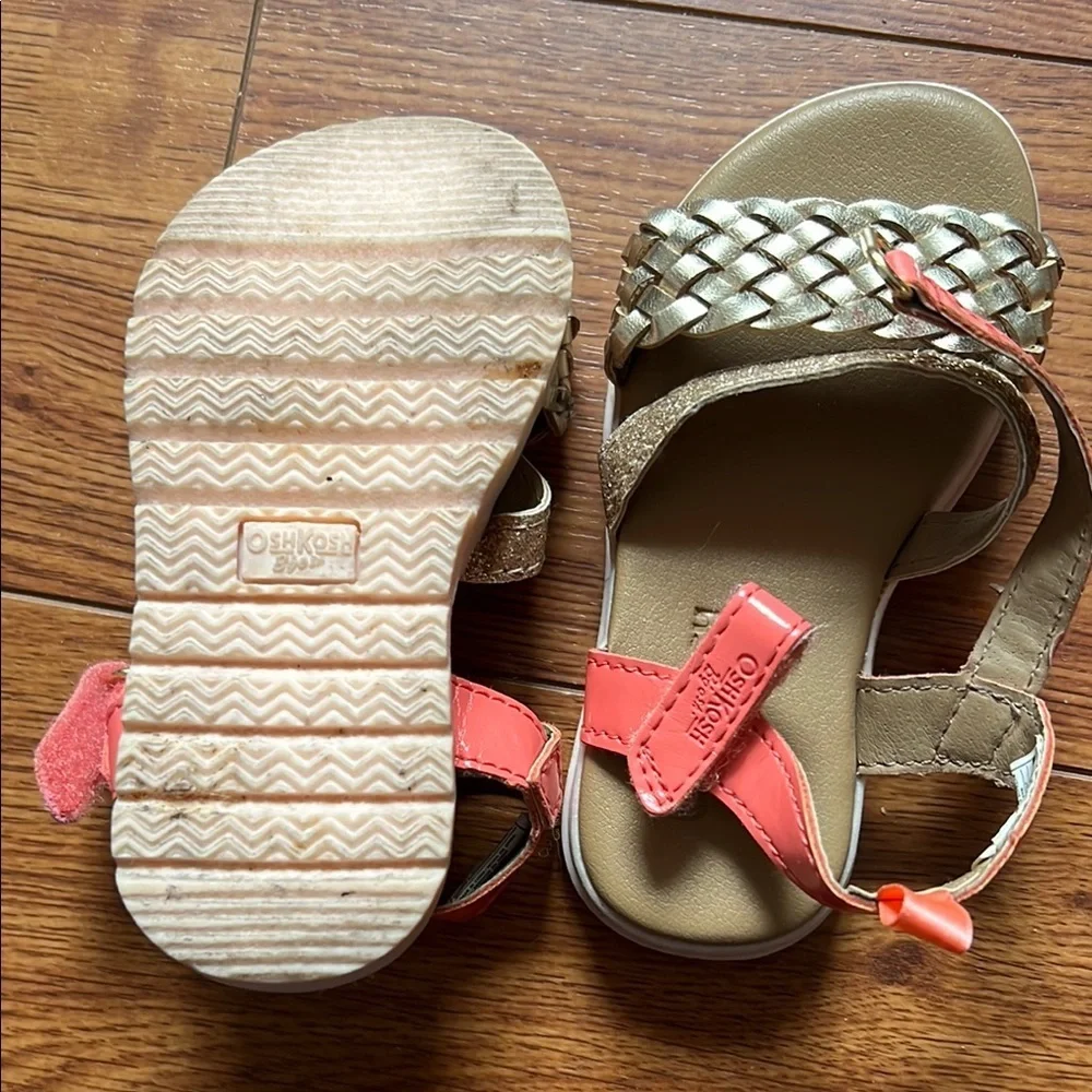 Oshkosh Roddler Gold and Coral Sandals - Picture 3 of 3